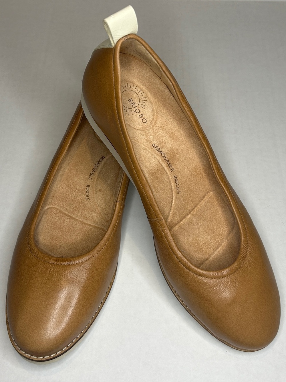 Brioso Size 9.5 Brown/Tan Leather Ballet Flats